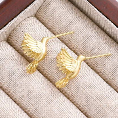 1 Pair Nordic Style Bird Copper Ear Studs