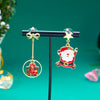 1 Pair Nordic Style Cute Modern Style Christmas Tree Santa Claus Bow Knot Enamel Plating Alloy Drop Earrings