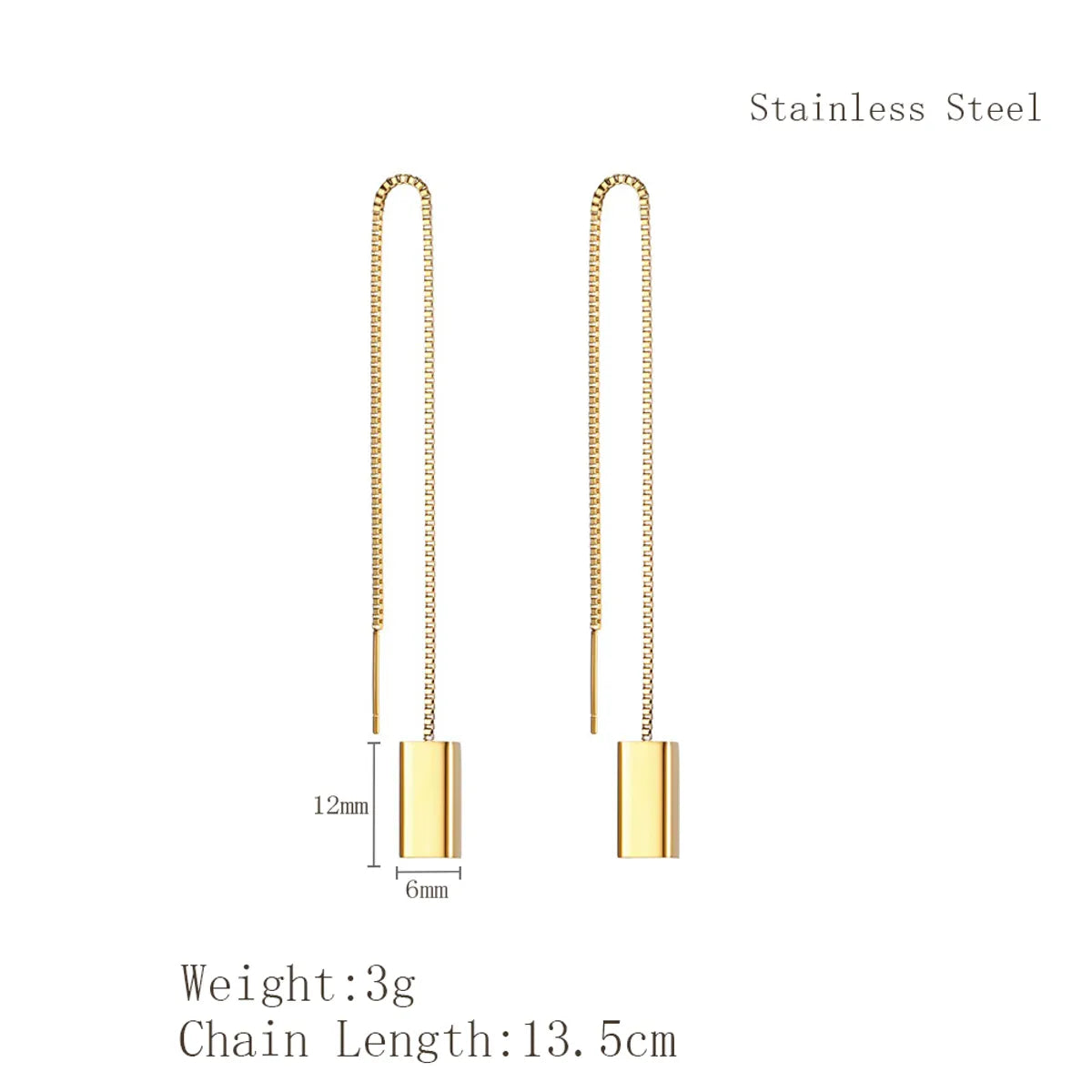 1 Pair Nordic Style IG Style Tassel Pig Nose Shell Plating 304 Stainless Steel 18K Gold Plated Drop Earrings