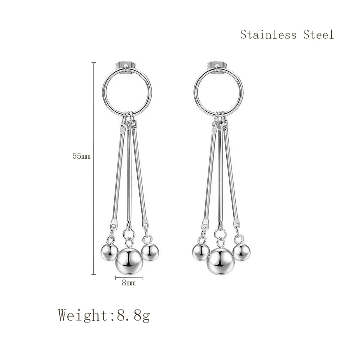 1 Pair Nordic Style IG Style Tassel Pig Nose Shell Plating 304 Stainless Steel 18K Gold Plated Drop Earrings