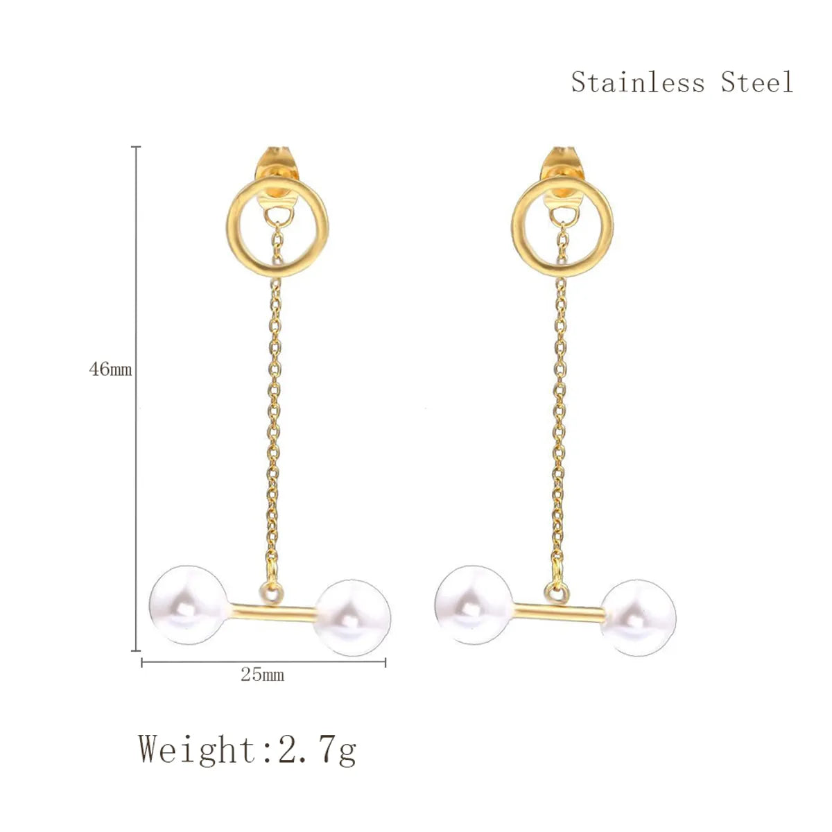 1 Pair Nordic Style IG Style Tassel Pig Nose Shell Plating 304 Stainless Steel 18K Gold Plated Drop Earrings