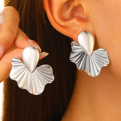 1 Pair Nordic Style Simple Style Water Droplets Flower Alloy Ear Studs