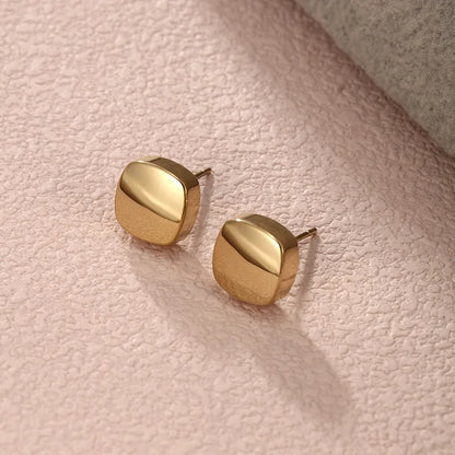 1 Pair Nordic Style XUPING Flower Asymmetrical Plating 304 Stainless Steel 18K Gold Plated Ear Studs