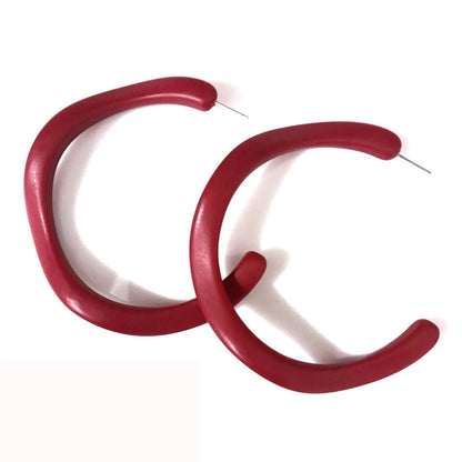 1 Pair Novelty C Shape Arylic Hoop Earrings