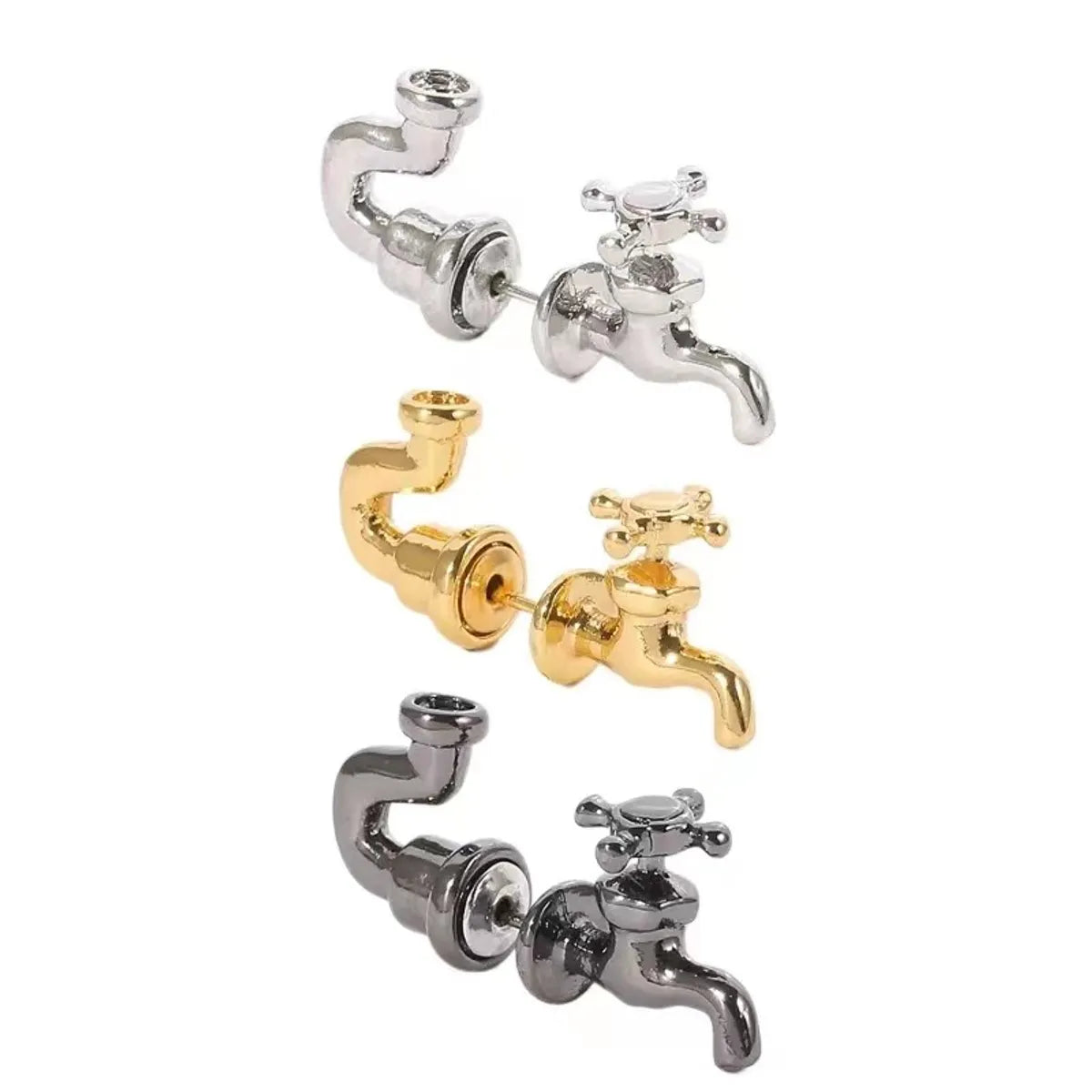 1 Pair Novelty Cartoon Plating Alloy Ear Studs