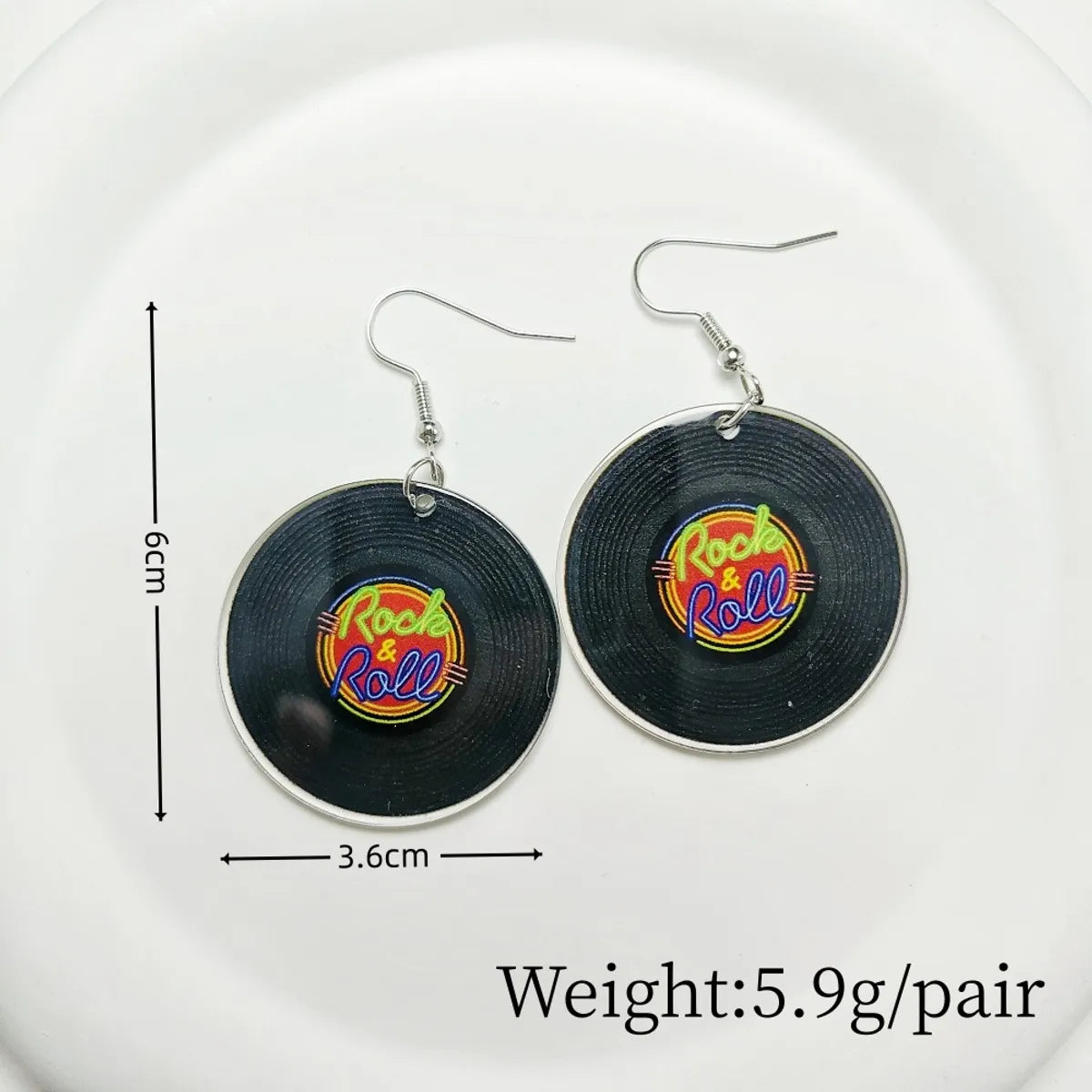 1 Pair Novelty Printing Color Block Rubik'S Cube Stoving Varnish Arylic Drop Earrings