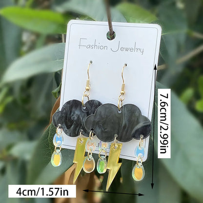 1 Pair Novelty Simple Style Clouds Lightning Arylic Drop Earrings