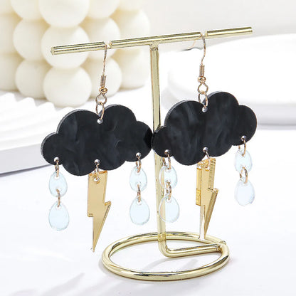 1 Pair Novelty Simple Style Clouds Lightning Arylic Drop Earrings