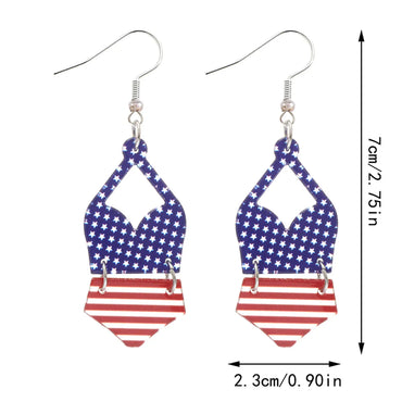 1 Pair Novelty Star Stripe Arylic Drop Earrings