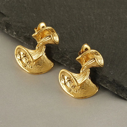 1 Pair Original Design Bow Knot Stainless Steel Plating 18k Gold Plated Ear Studs