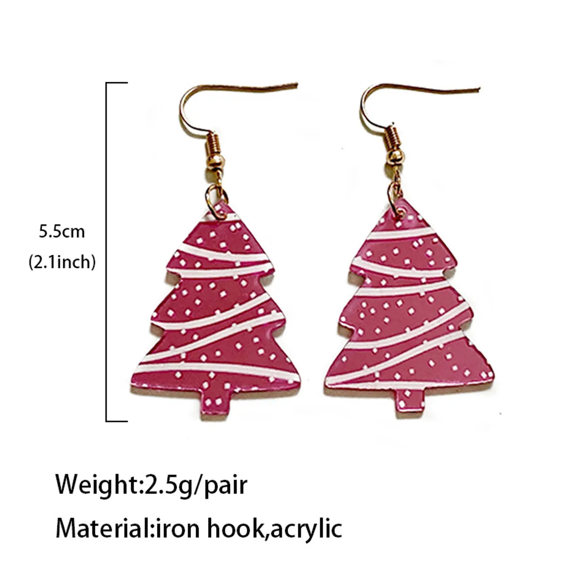 1 Pair Original Design Christmas Tree Flakes Arylic Drop Earrings