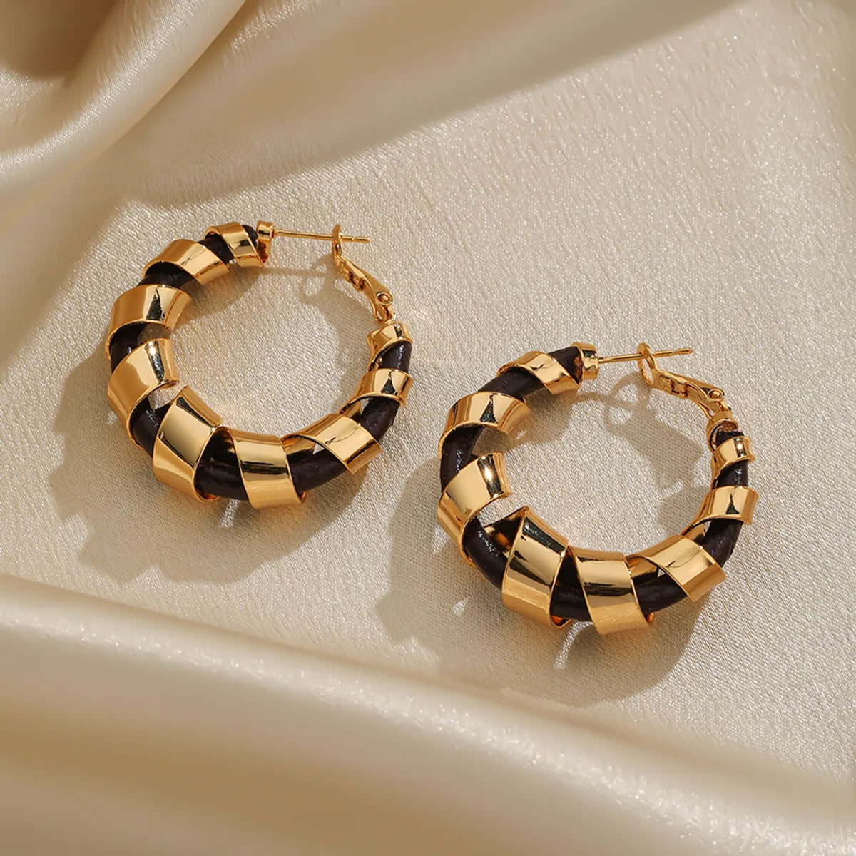 1 Pair Original Design Color Block Plating Copper 18k Gold Plated Earrings