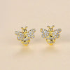 1 Pair Original Design Cute Insect Bee Plating Inlay Copper Zircon Gold Plated Platinum Plated Ear Studs