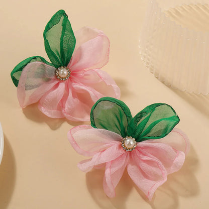 1 Pair Original Design Flower Cloth Ear Studs