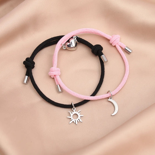 Original Design Moon Nylon Couple Bracelets