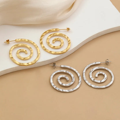 1 Pair Original Design Simple Style Circle Polishing Plating Stainless Steel 18k Gold Plated Ear Studs