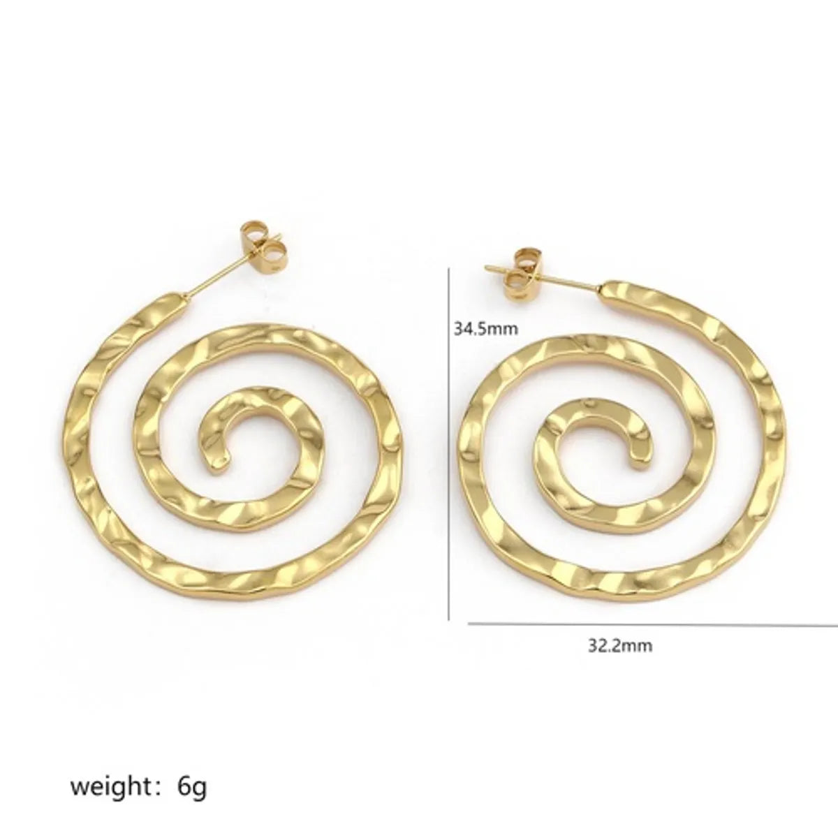 1 Pair Original Design Simple Style Circle Polishing Plating Stainless Steel 18k Gold Plated Ear Studs