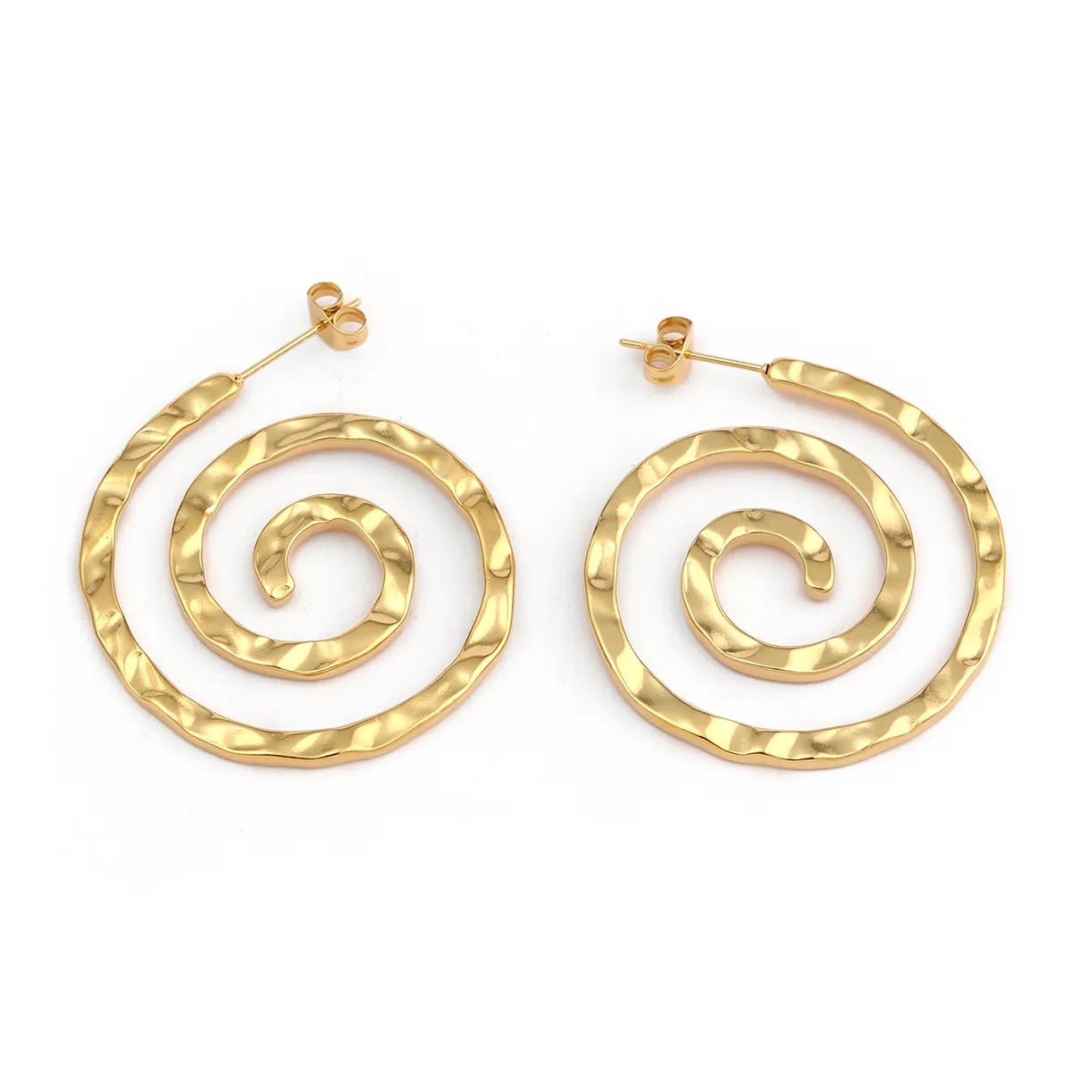 1 Pair Original Design Simple Style Circle Polishing Plating Stainless Steel 18k Gold Plated Ear Studs