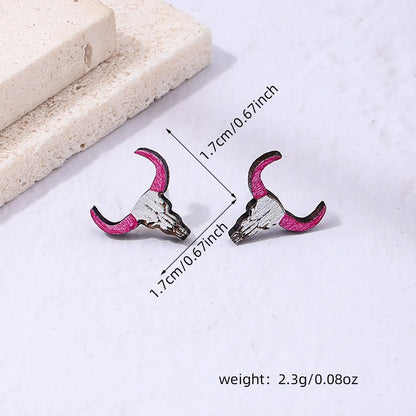 1 Pair Pastoral Animal Wood Ear Studs