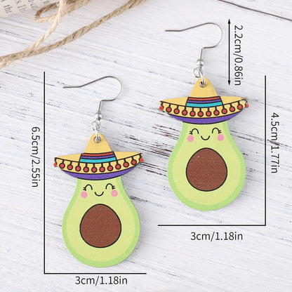 1 Pair Pastoral Cartoon Plant Wood Drop Earrings