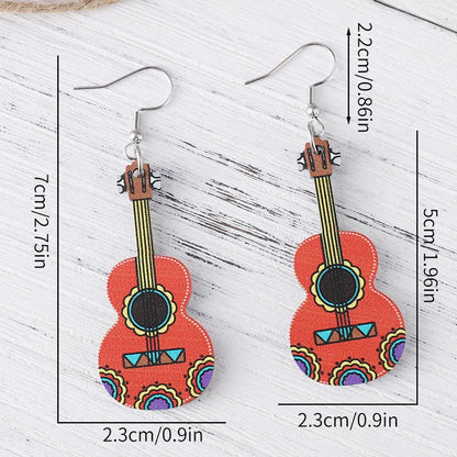 1 Pair Pastoral Cartoon Plant Wood Drop Earrings