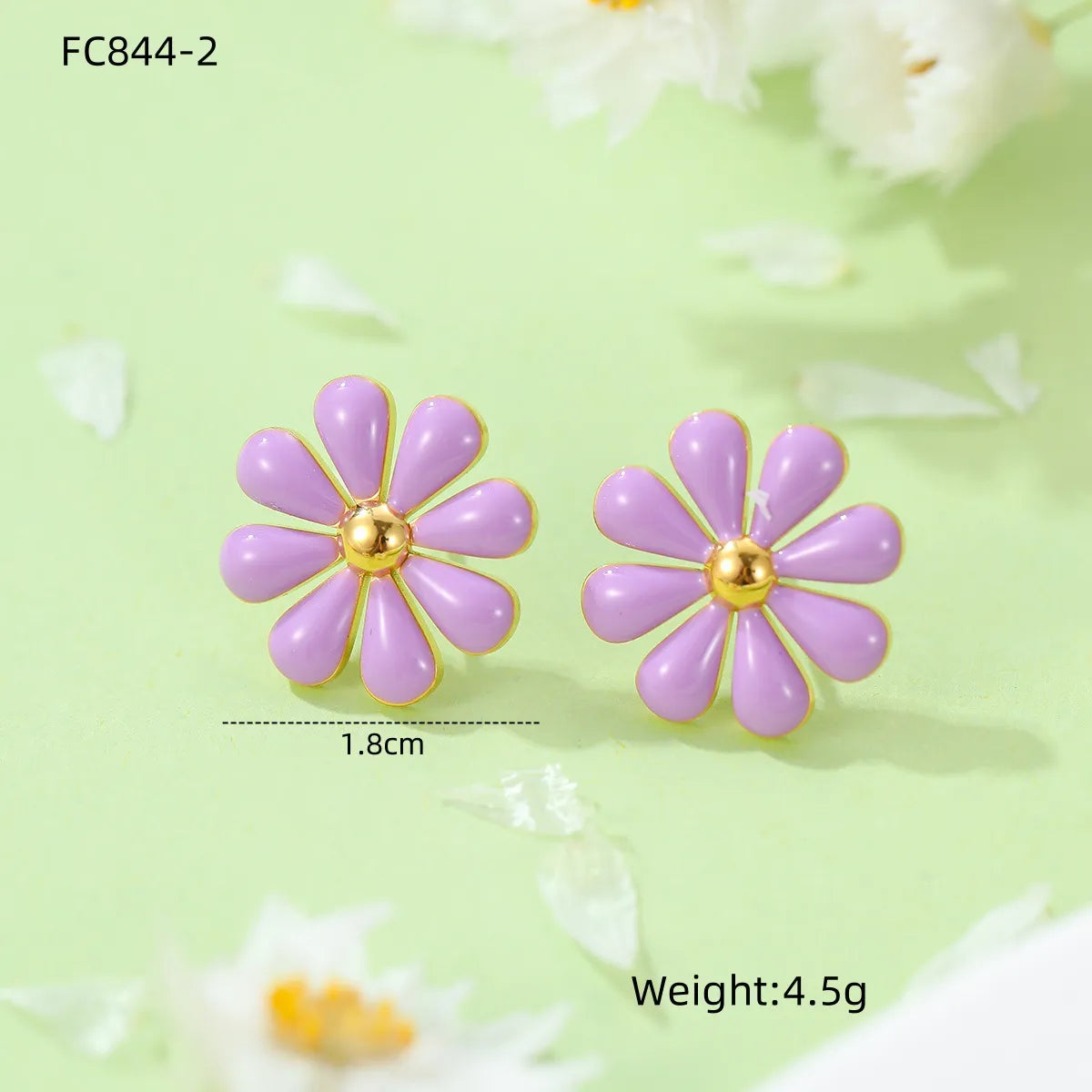 1 Pair Pastoral Daisy 304 Stainless Steel Ear Studs