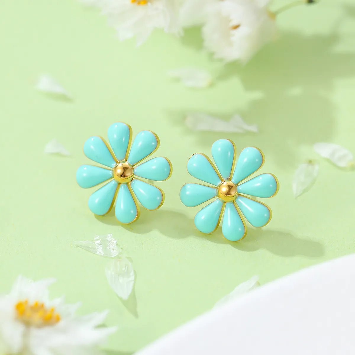 1 Pair Pastoral Daisy 304 Stainless Steel Ear Studs