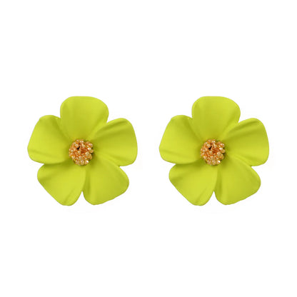 1 Pair Pastoral Flower Arylic Alloy 14k Gold Plated Women'S Ear Studs