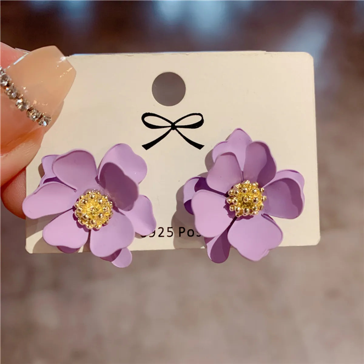 1 Pair Pastoral Flower Stoving Varnish Alloy Ear Studs