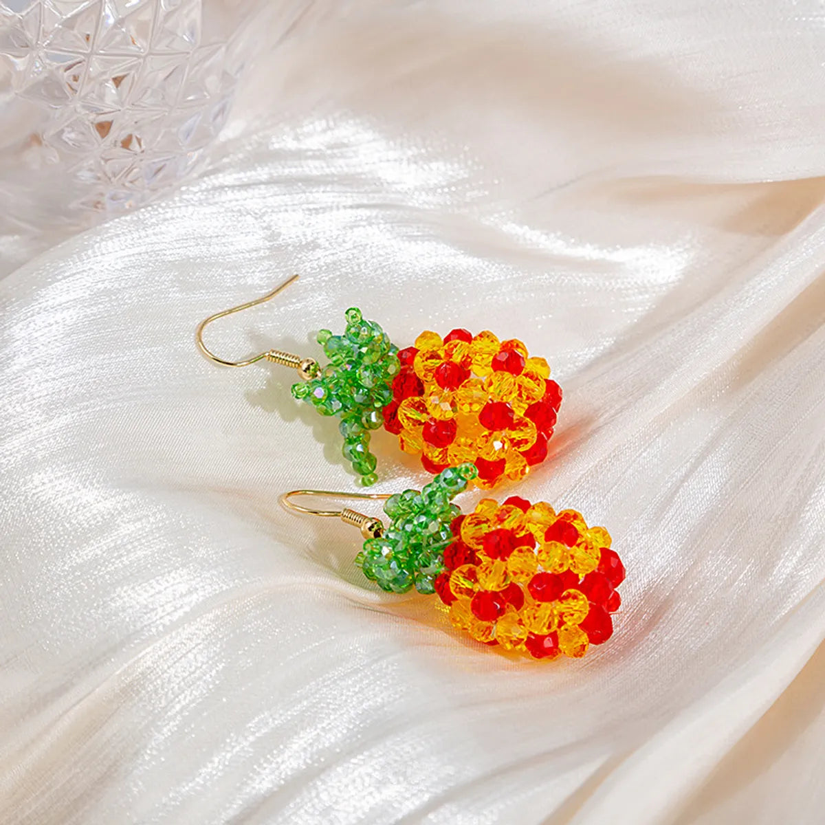 1 Pair Pastoral Fruit Artificial Crystal Plating Women'S Earrings