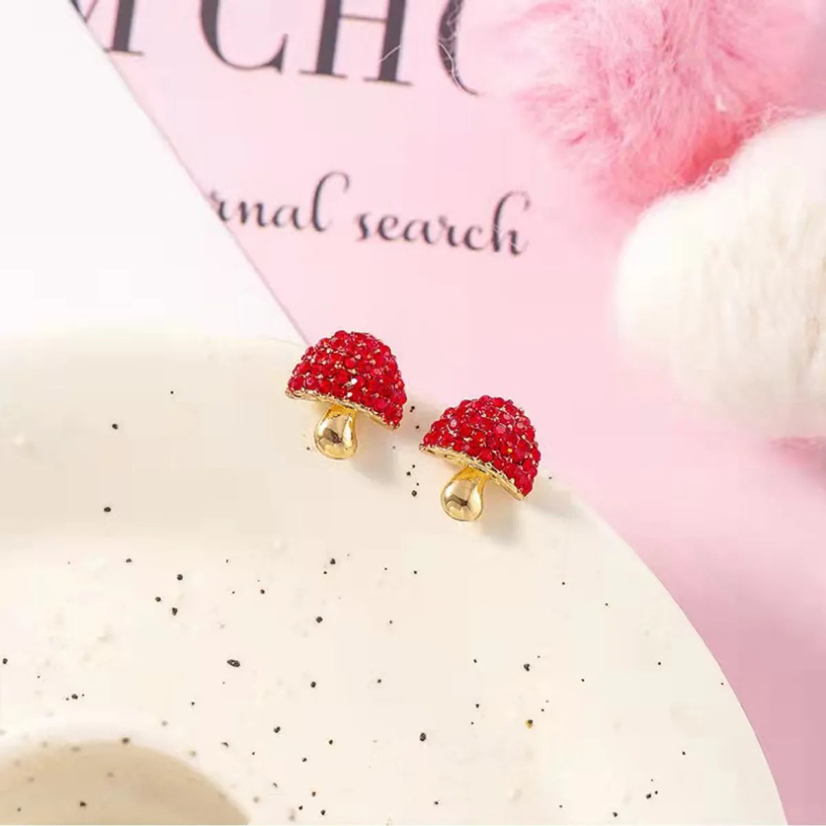 1 Pair Pastoral Fruit Inlay Zinc Alloy Rhinestones Ear Studs