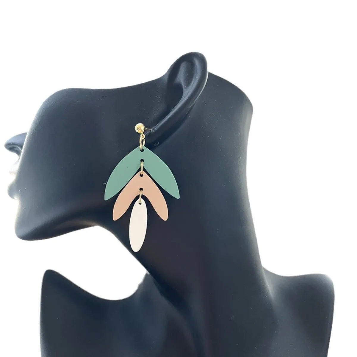 1 Pair Pastoral Leaf Arylic Drop Earrings