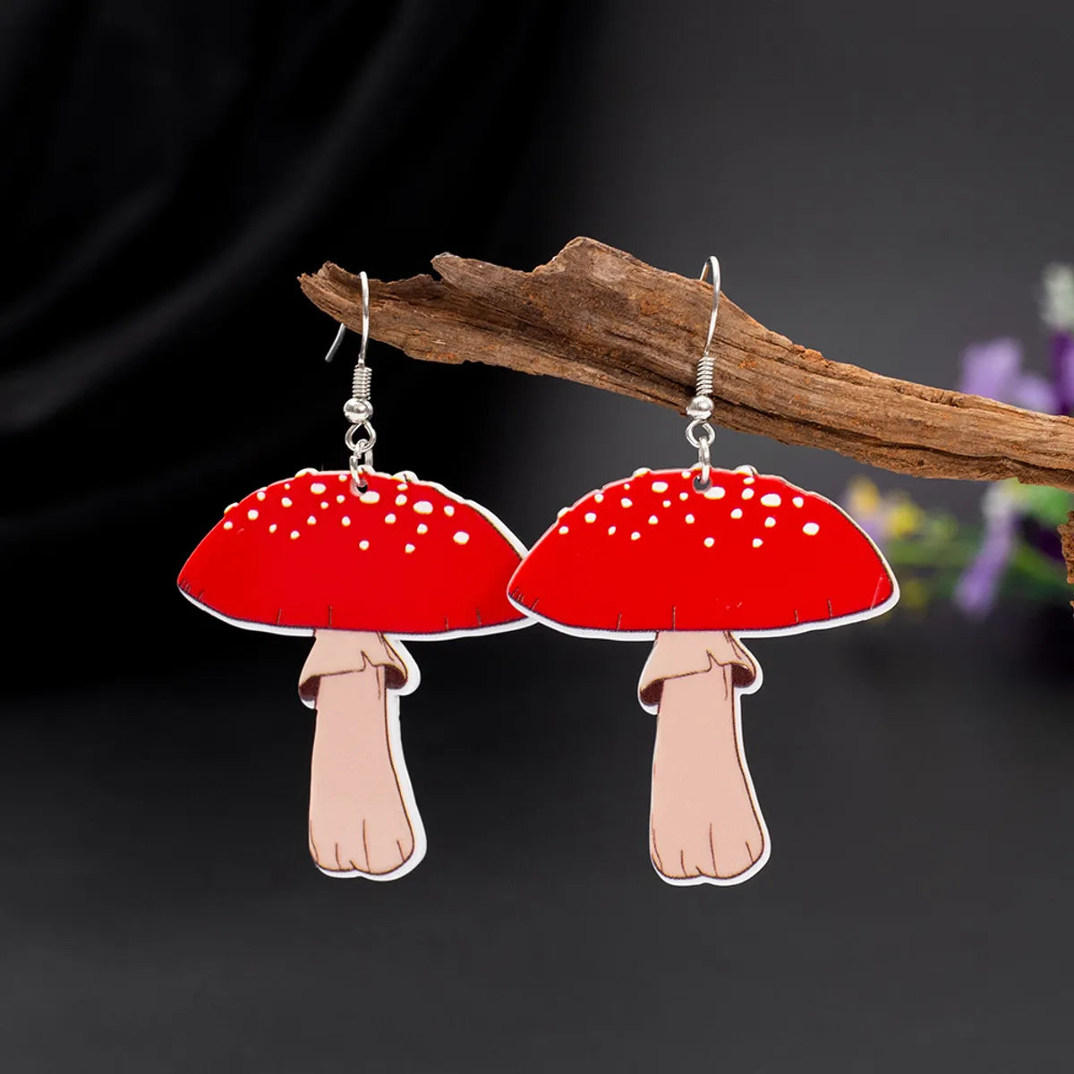 1 Pair Pastoral Mushroom Arylic Ear Hook