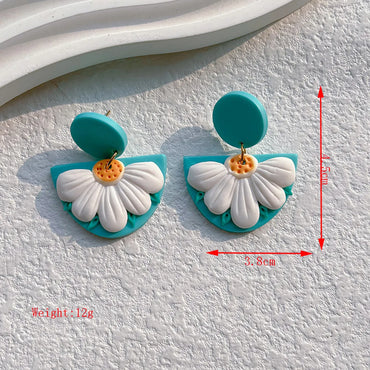 1 Pair Pastoral Rose Flower Handmade Plating Soft Clay 14k Gold Plated Drop Earrings