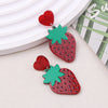 1 Pair Pastoral Strawberry Arylic Drop Earrings