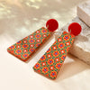 1 Pair Pastoral U Shape Flower Arylic Drop Earrings