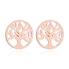 1 Pair Preppy Style Tree Polishing Plating Hollow Out 304 Stainless Steel 18K Gold Plated Ear Studs