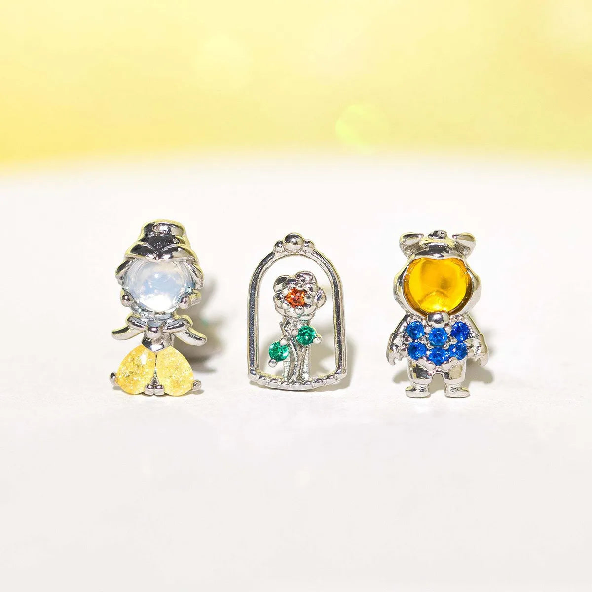 1 Pair Princess Cute Modern Style Cartoon Character Inlay Copper Zircon Ear Studs