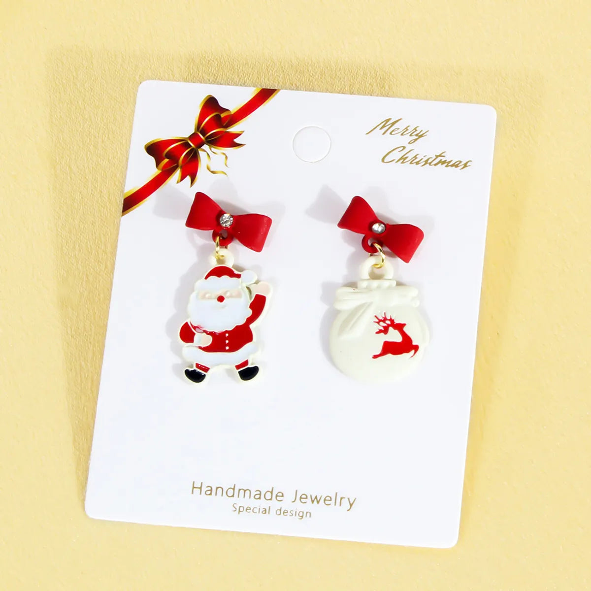 1 Pair Princess Cute Sweet Santa Claus Snowman Snowflake Irregular Alloy Ear Studs