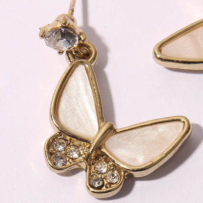 1 Pair Princess Romantic Sweet Butterfly Butterfly Alloy Resin Gold Plated Drop Earrings