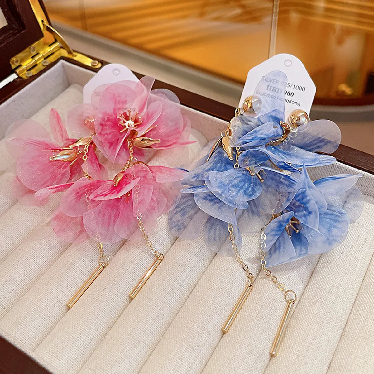 1 Pair Princess Sweet Flower Alloy Drop Earrings