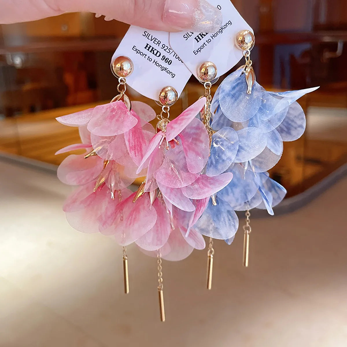 1 Pair Princess Sweet Flower Alloy Drop Earrings