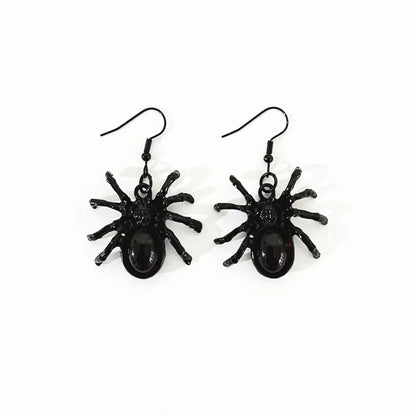 1 Pair Punk Animal Spider Plating Artificial Crystal Alloy Drop Earrings