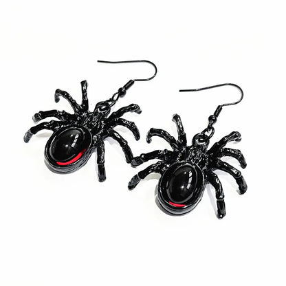 1 Pair Punk Animal Spider Plating Artificial Crystal Alloy Drop Earrings