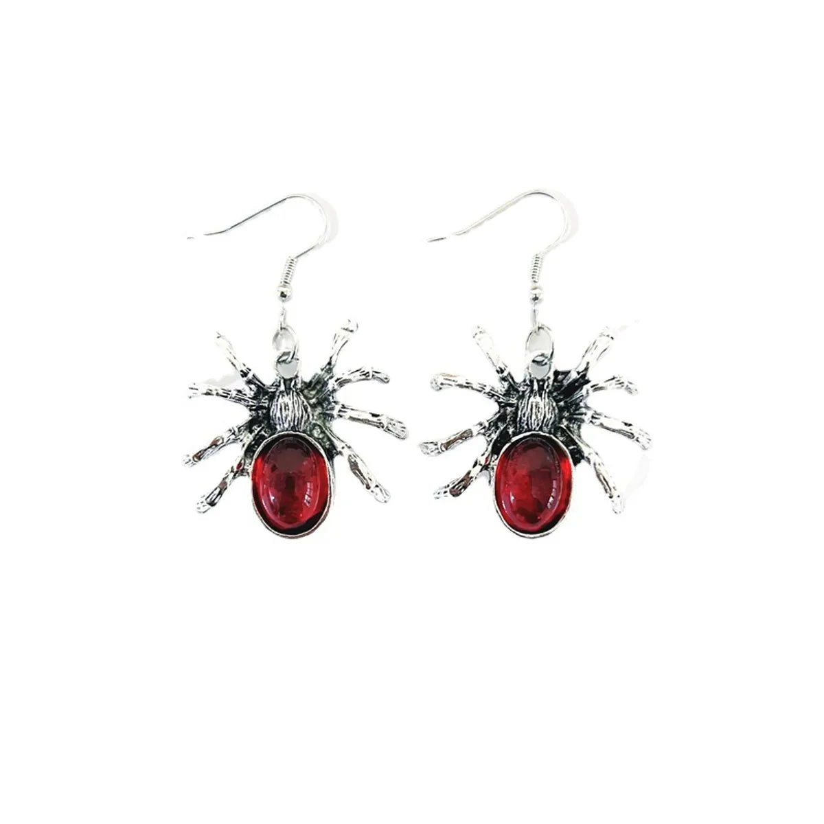 1 Pair Punk Animal Spider Plating Artificial Crystal Alloy Drop Earrings