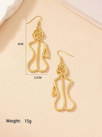 1 Pair Punk Artistic Irregular Plating Alloy Gold Plated Drop Earrings