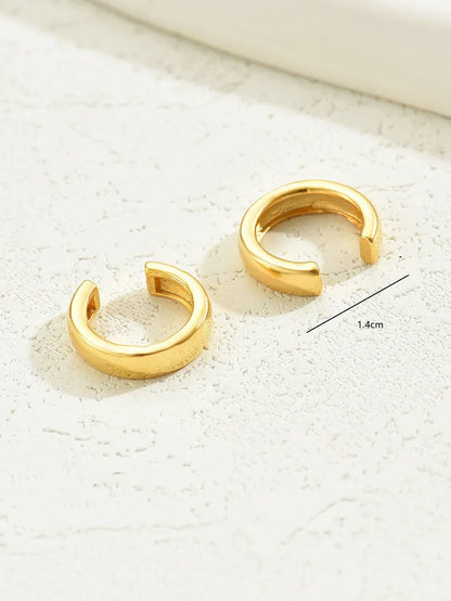 1 Pair Punk Cool Style C Shape Solid Color Plating Copper 18k Gold Plated Ear Cuffs