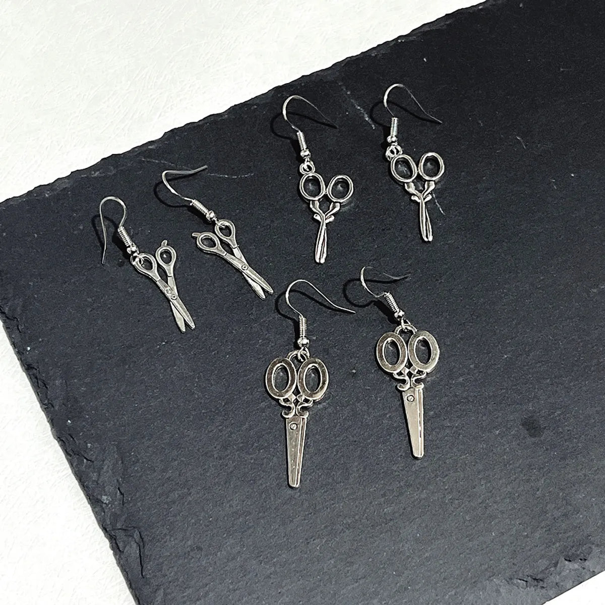 1 Pair Punk Cool Style Scissors Plating Alloy Drop Earrings