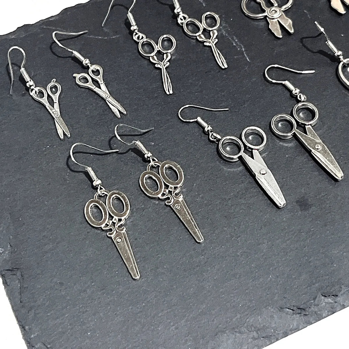 1 Pair Punk Cool Style Scissors Plating Alloy Drop Earrings