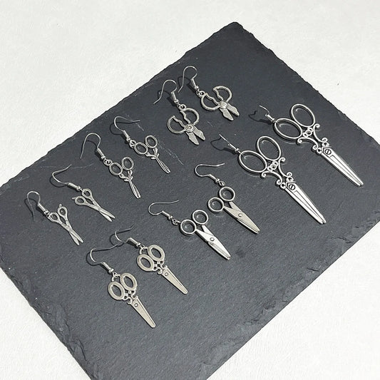 1 Pair Punk Cool Style Scissors Plating Alloy Drop Earrings